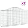 vidaXL Gabion Basket Set of 7 Silver Galvanized Iron Extra Large
