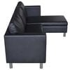 vidaXL Sectional Sofa 3-Seater Artificial Leather Black