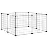 vidaXL Pet Cage Black Powder-Coated Steel Adjustable, DIY design Durable