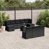vidaXL Garden Sofa Set Black PE rattan, powder-coated steel, tempered glass