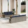 vidaXL 8 Piece Garden Sofa Set with Cushions Grey Poly Rattan