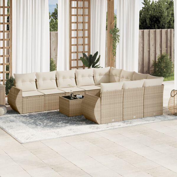 vidaXL Garden Sofa Set Beige