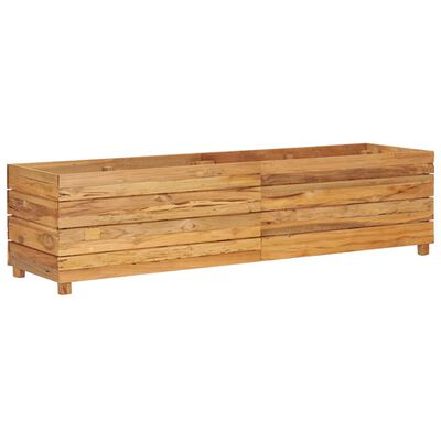 vidaXL Raised Bed 59.1"x15.7"x15" Recycled Teak Wood and Steel
