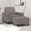 vidaXL Sofa Chair with Footstool Taupe 23.6" Fabric