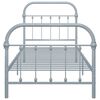 vidaXL Bed Frame Gray Metal 39 x 79 in Durable Bed Frame Rectangular