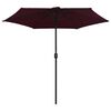 vidaXL Garden Parasol Bordeaux Red Polyester, Aluminum Large Tiltable