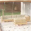 vidaXL Garden Lounge Set Cream Solid Pine Wood, Polyester Large Modular