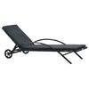vidaXL Sun Lounger Anthracite PE rattan 78.7 in long and 25.6 in wide
