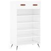 vidaXL Shoe Cabinet White Engineered wood, iron, faux leather Standard