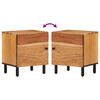 vidaXL Bedside Cabinet Natural Solid Acacia wood, Iron, Engineered wood