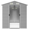 vidaXL Garden Shed Light Grey Galvanized Steel Large Garden Shed