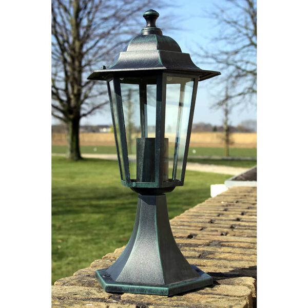 vidaXL Garden Light Dark Green, Black Aluminum, Glass
