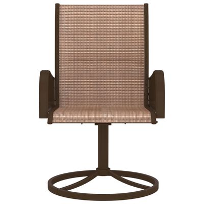 vidaXL Patio Swivel Chairs 2 pcs Textilene and Steel Brown