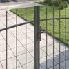vidaXL Double Gate with Lock Grey 117.91 x 58.86 in Steel