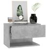 vidaXL Wall-mounted Bedside Cabinet Set of 2 Concrete grey Engineered wood