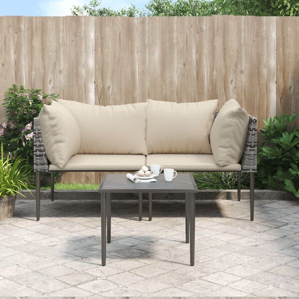 vidaXL Garden Lounge Set Grey, Beige