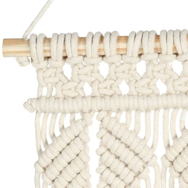 vidaXL Macrame Wall Hanger Cream 100% Cotton Medium Decorative Inlays