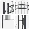 vidaXL Fence Gate with Spear Top Black 40.6" x 68.9" Powder-coated Steel