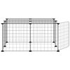 vidaXL Pet Cage Black Powder-coated steel Adjustable Expandable