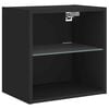 vidaXL Bedside Cabinet Black Engineered wood, Glass Modern
