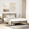 vidaXL Bed Frame Sonoma oak Steel, Engineered wood Double Bed Frame