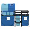 vidaXL Kids'Loft Bed Black, Blue Solid pine wood, 100% Polyester
