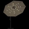 vidaXL Cantilever Garden Parasol Taupe Polyester Large Tiltable