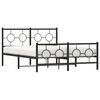 vidaXL Bed Frame Black Steel Full Bed Frame Rectangular Industrial