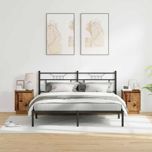 vidaXL Bedside Cabinet 2 pcs Old Wood 15.35 x 13.58 x 19.69 in