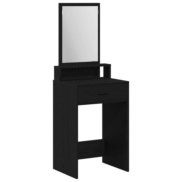 vidaXL Dressing Table with Drawer Black Oak 19.69 x 16.14 x 55.12 in