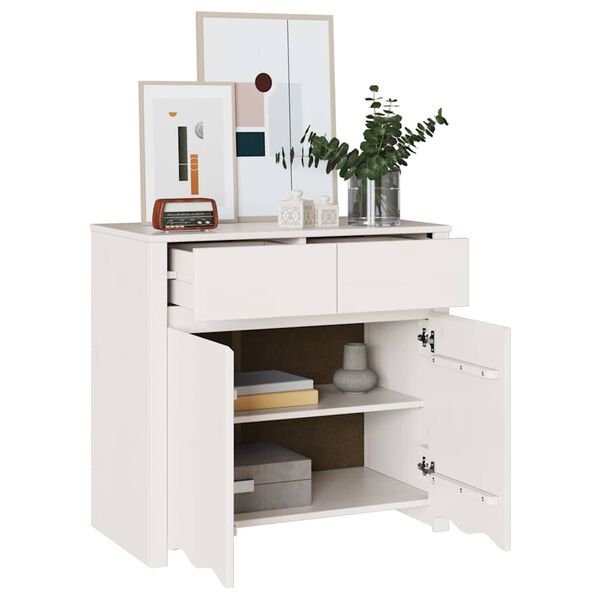 vidaXL Sideboard Drammen White 79 x 43 x 75.5 cm Solid Pine wood