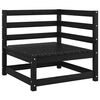 vidaXL Corner Sofa Black Solid pine wood, 100% polyester fabric