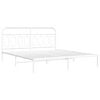 vidaXL Bed Frame White Steel Double Bed Frame Rectangular Modern