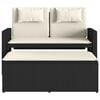 vidaXL Garden Bench Black and Cream White