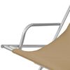 vidaXL Sun Lounger Set of 2 Taupe Powder-coated steel frame, PVC seat