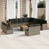 vidaXL Garden Sofa Set Grey with dark grey cushions