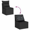 vidaXL Garden Sofa Set with Storage 5 pcs Black Poly rattan
