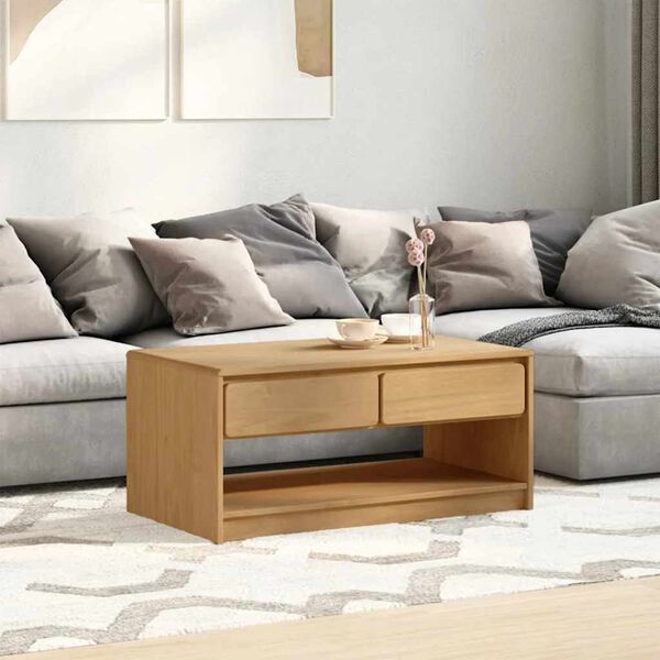vidaXL Coffee Table Oak Solid pine wood, engineered wood Standard