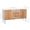 vidaXL Sideboard New York 51.42 x 16.93 x 28.98 in Solid pine wood