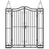 vidaXL Garden Gate Black 47.6"x3.1"x59.1" Wrought Iron