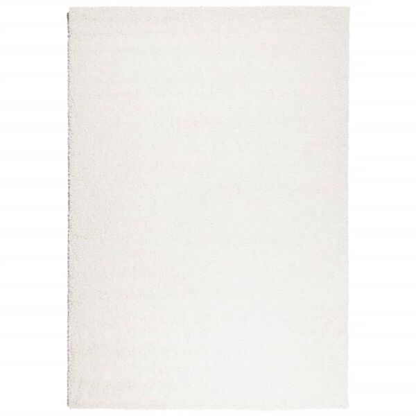 vidaXL Shaggy Rug Cream Polypropylene 47.2x66.9 in Foldable Shaggy Rug