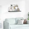 vidaXL Frame Ledge Shelf Set of 2 Gray Lacquered MDF 31.5 in long