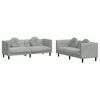 vidaXL Sofa Set Light gray Velvet (100% polyester), plywood, solid wood