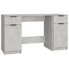 vidaXL Desk Concrete Grey Engineered Wood Medium Desk Rectangular