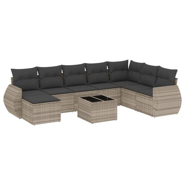 vidaXL Garden Sofa Set Light Grey