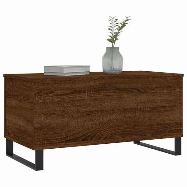 vidaXL Coffee Table Brown Oak Engineered Wood, Metal