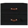 vidaXL Wall-mounted Bedside Cabinet Black Solid pinewood Medium