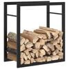 vidaXL Firewood Rack Matt Black 19.7"x11"x22" Steel