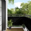 vidaXL Balcony Screen Black 29.5x315.0" 100% Polyester Oxford