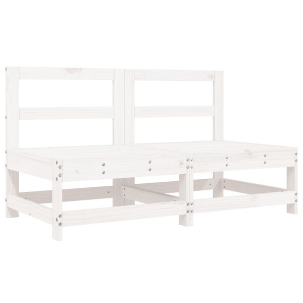 vidaXL Garden Lounge Set White Solid pine wood Modular Lounge Set